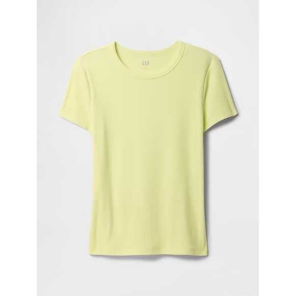 Gap Ribbed Crewneck T-Shirts Women's XL Blue and Yellow Set of 2 Stretch Tees - Picture 2 of 16